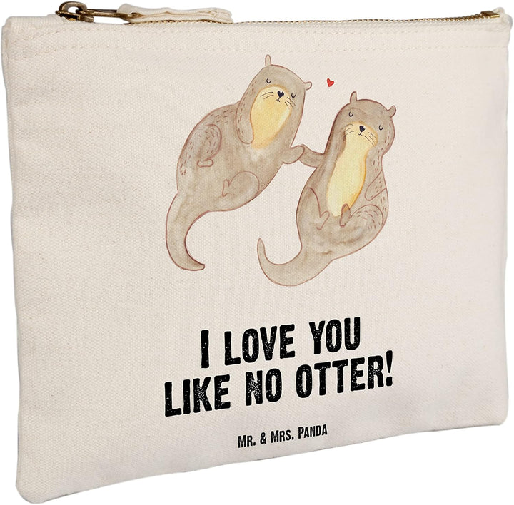Mr. & Mrs. Panda Kulturtasche Otter Hände halten Grösse XL Grosse - Geschenk, kosmetiktäschchen, Mäp