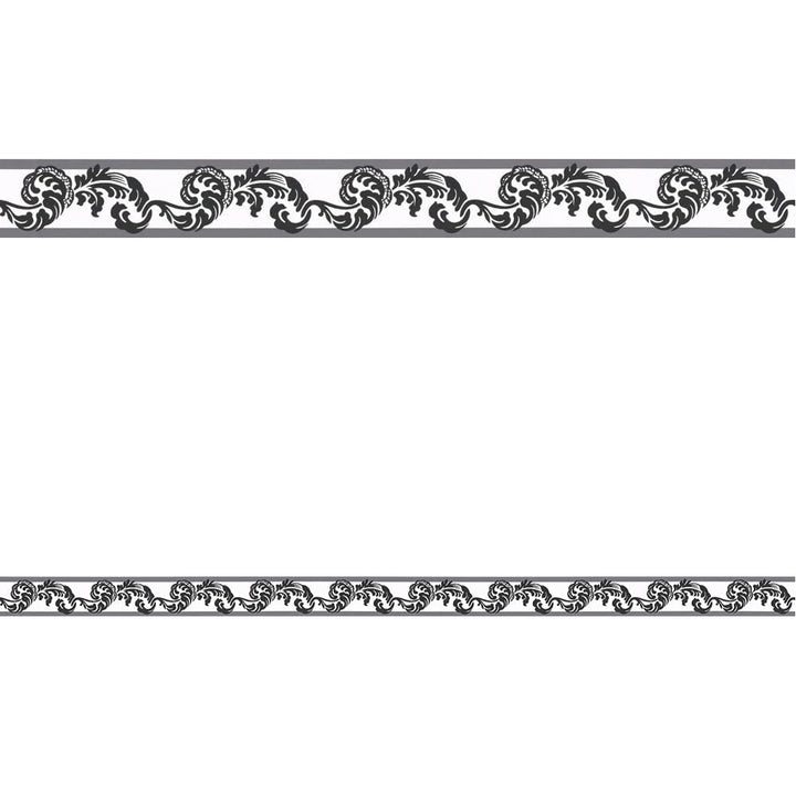 A.S. Création selbstklebende Bordüre Stick ups klassisch 5,00 m x 0,05 m schwarz weiss Made in Germa