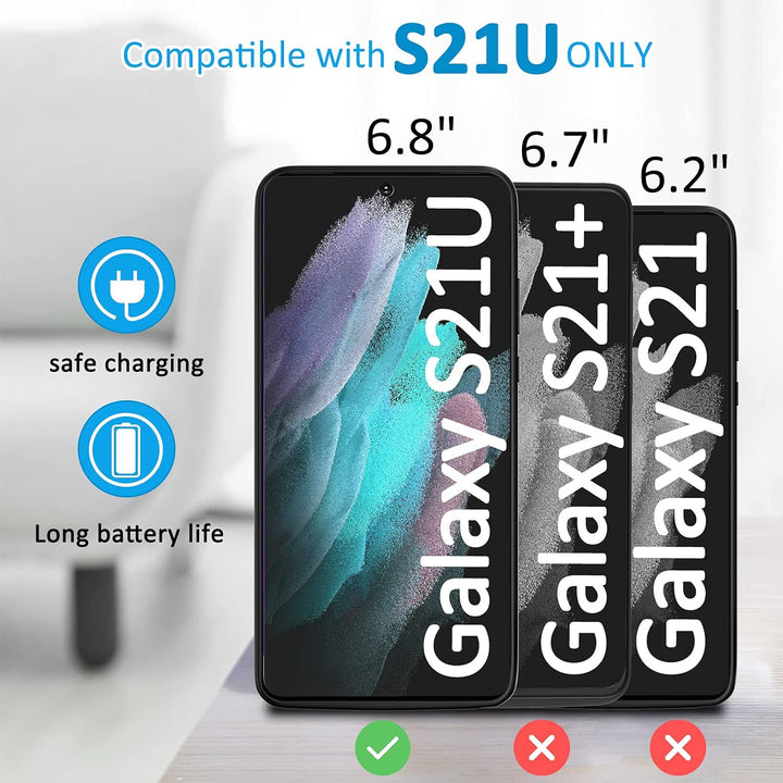 Gladgogo Akku Hülle für Samsung Galaxy S21 Ultra, [5000 mAh] Battery Case Akkuhülle Mit klappbarem S