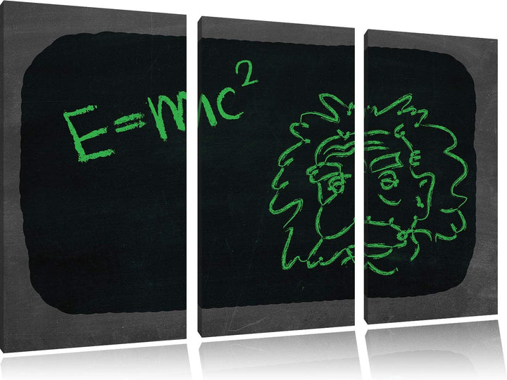 Albert Einstein schwarz/weiss 3-Teiler Leinwandbild 120x80 Bild auf Leinwand, XXL riesige Bilder fer