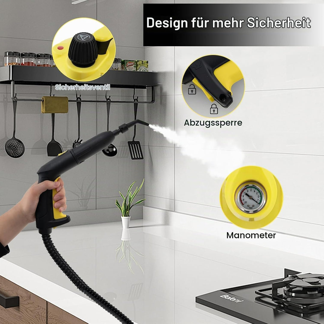 SOARS Dampfreiniger mit 21 Zubehör, Dampfdruck: 5 bar, Max. 160 ℃, Aufheizzeit: 8 min., Leistung: 20