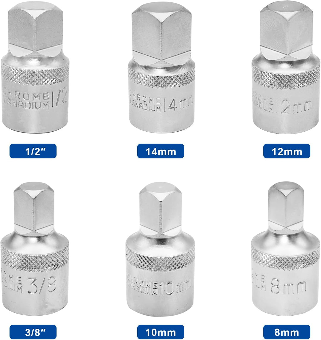 DAKCOS 1/2" Öldienst-Schlüsselsatz Öldienstschlüssel, CR-V, Profil: Vierkant(8-10-12-14-3/8"-1/2") 1