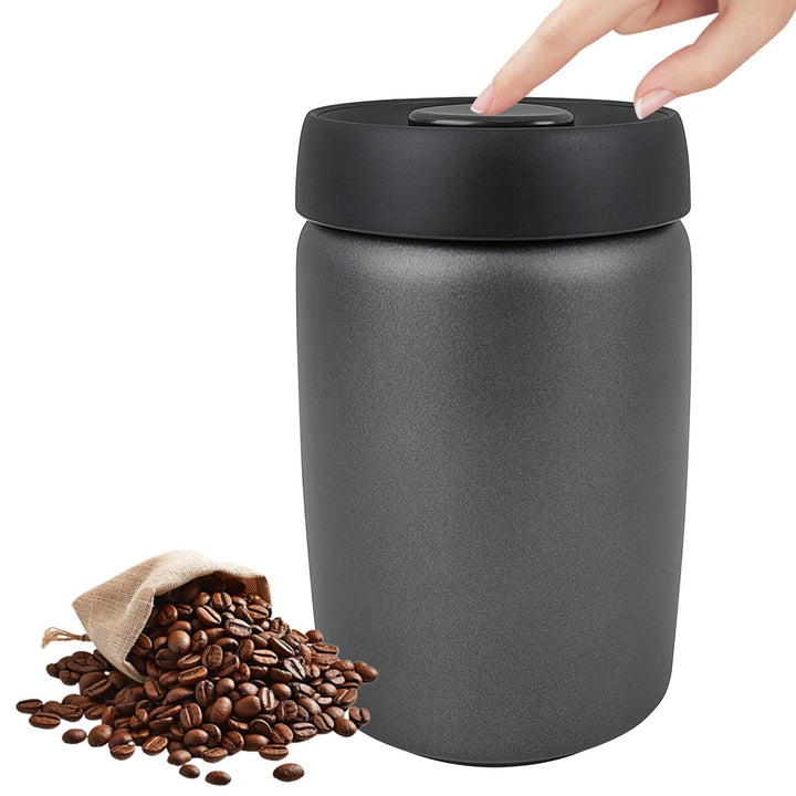 Radianeroryi 1.2L Edelstahl Kaffeedose Vakuumbehälter, Kaffeebohnen behälter, Vakuum Kaffeedose Luft
