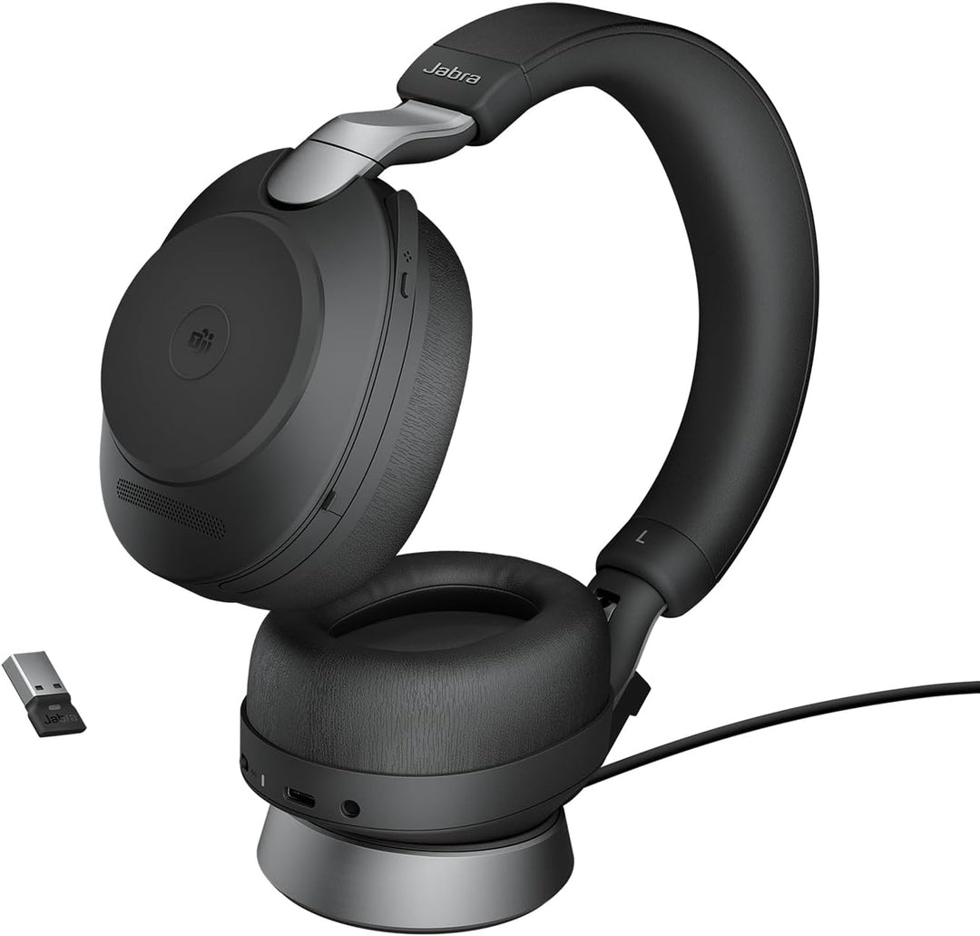 Jabra Evolve2 85 Wireless PC Headset with Charging Stand – Noise Cancelling Microsoft Teams Certifie