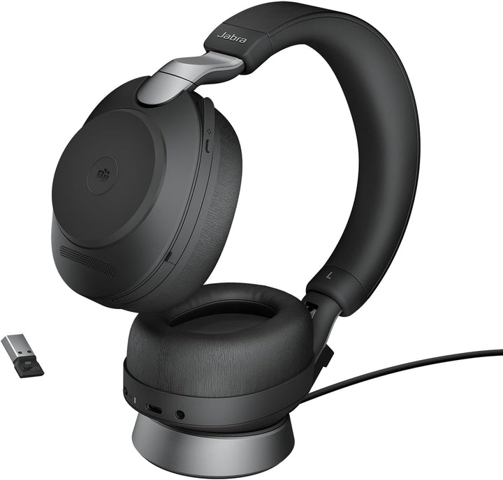 Jabra Evolve2 85 Wireless PC Headset with Charging Stand – Noise Cancelling Microsoft Teams Certifie