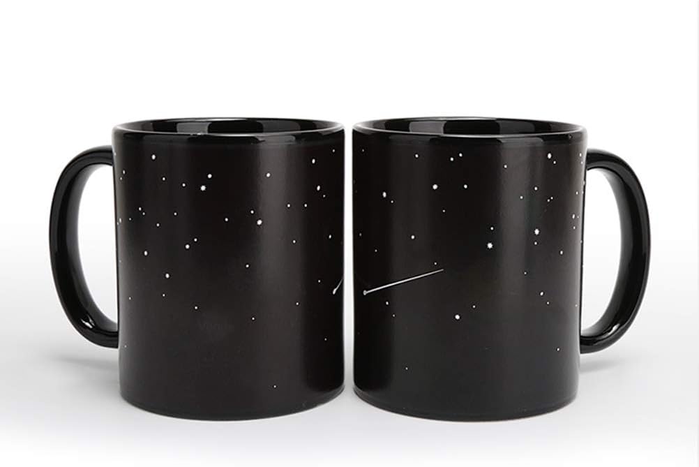BESTonZON Farbwechsel Tasse 330ml Magischer Thermoeffekt Becher Sonnensystem Weltraum Sterne Galaxie