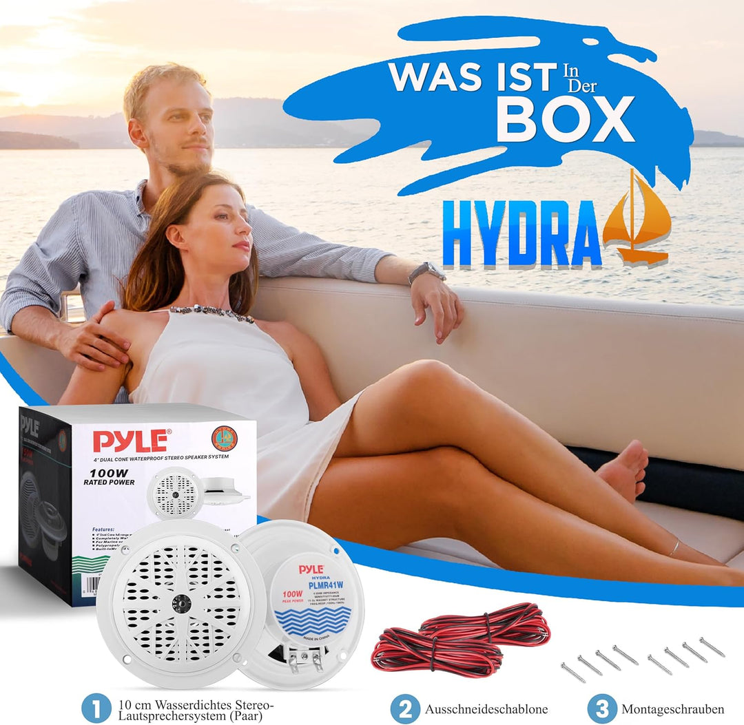 Pyle B001Q5SQE0 Dual Kegel wetterfeste Stereo Lautsprechersystem 10,16 cm (4 Zoll)
