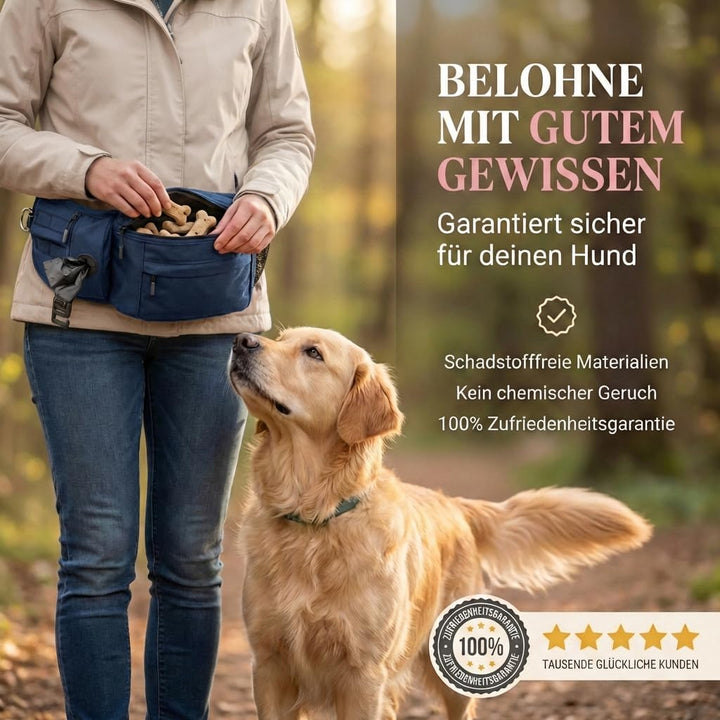HUND IST KÖNIG Leckerlitasche für Hunde Leckerlis & Hundezubehör - Robuste Bauchtasche Hund - Futter