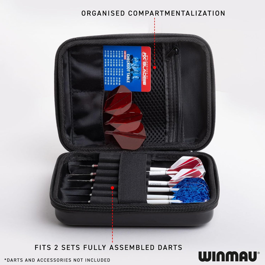 WINMAU Armor G2 Darts Geldbörse - Schwarzes Darts-Etui für komplett montierte Dart und Zubehör - Sto