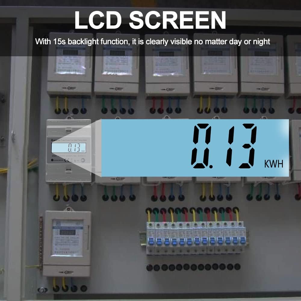 KETOTEK 3 Phasen Stromzähler AC Ampere Volt Leistung Energiemonitor Top Hat Din Rail Bidirektionaler