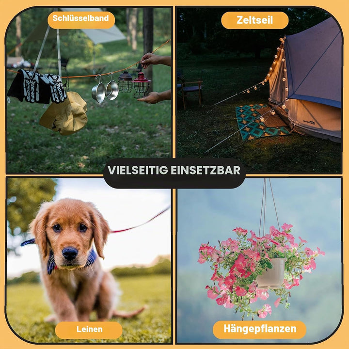 4 Stück Verstellbarer Seil Ratsche, Abspannseile mit Seilspanner, Alluring Ratchet Hanger, Reflektie
