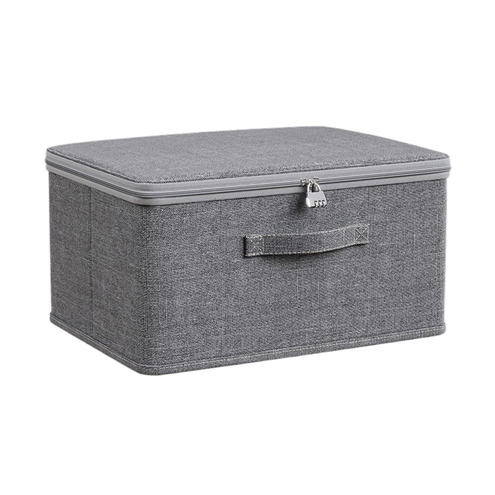 Lockable Storage Bin, Stackable Organizer Box with Lid, Strong Protective Utility Container, Large C