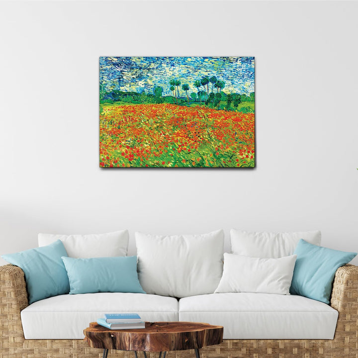Giallobus - Gemälde - Vincent Van Gogh - Poppy Field (Mohnfeld) - Leinwand - 100x70 - Bereit zum Auf