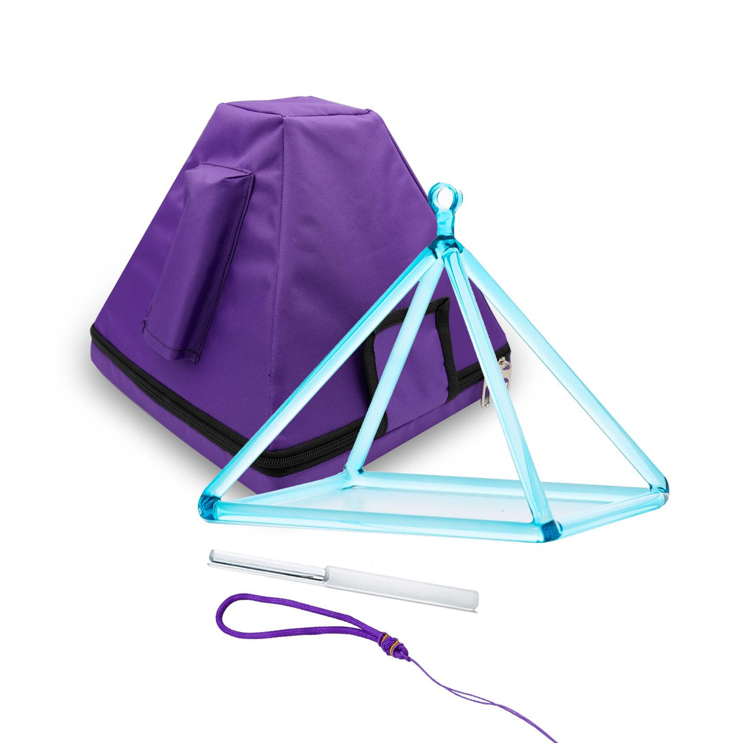 Hye-eun Crystal Singing Pyramid,Blaue 8-Zoll-Transparent Quarz Kristall Singen Pyramide aus klarem m