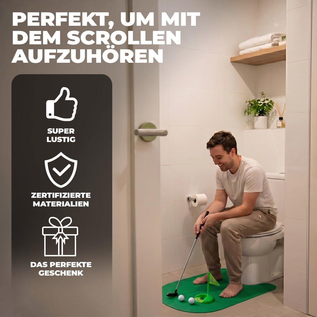 Golf-Toiletten-Set | Komplettpaket | Toiletten/WC Spiel | Premium Qualität | Golf-Set | 1 Green | 1