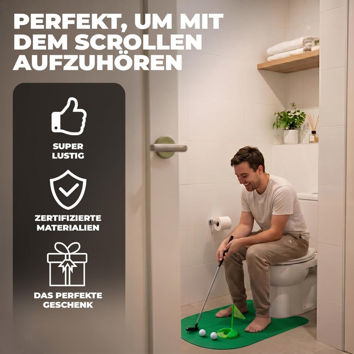 Golf-Toiletten-Set | Komplettpaket | Toiletten/WC Spiel | Premium Qualität | Golf-Set | 1 Green | 1