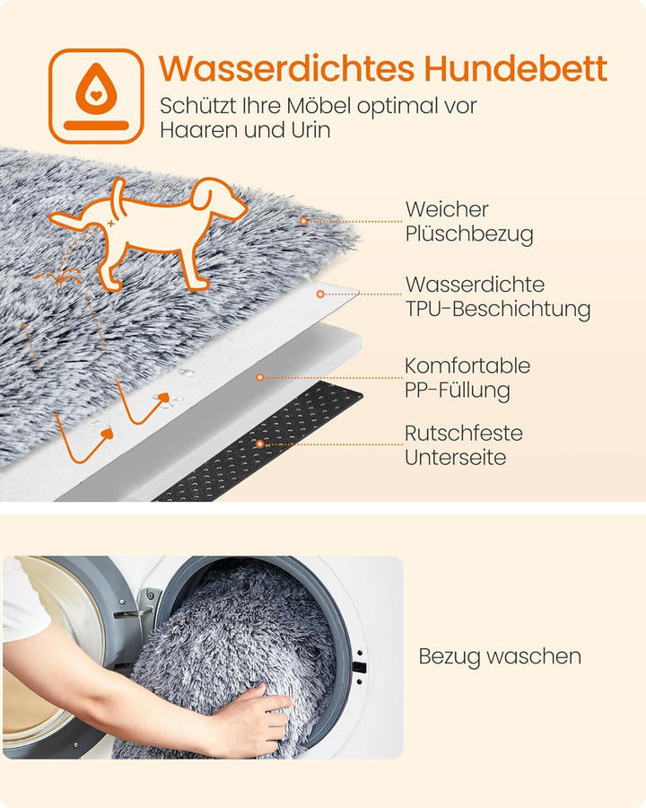 Feandrea FluffyHug Hundebett Plüsch, Hundedecke Sofa, Sofaschutz Hund, Hundekissen, Grösse L, für mi