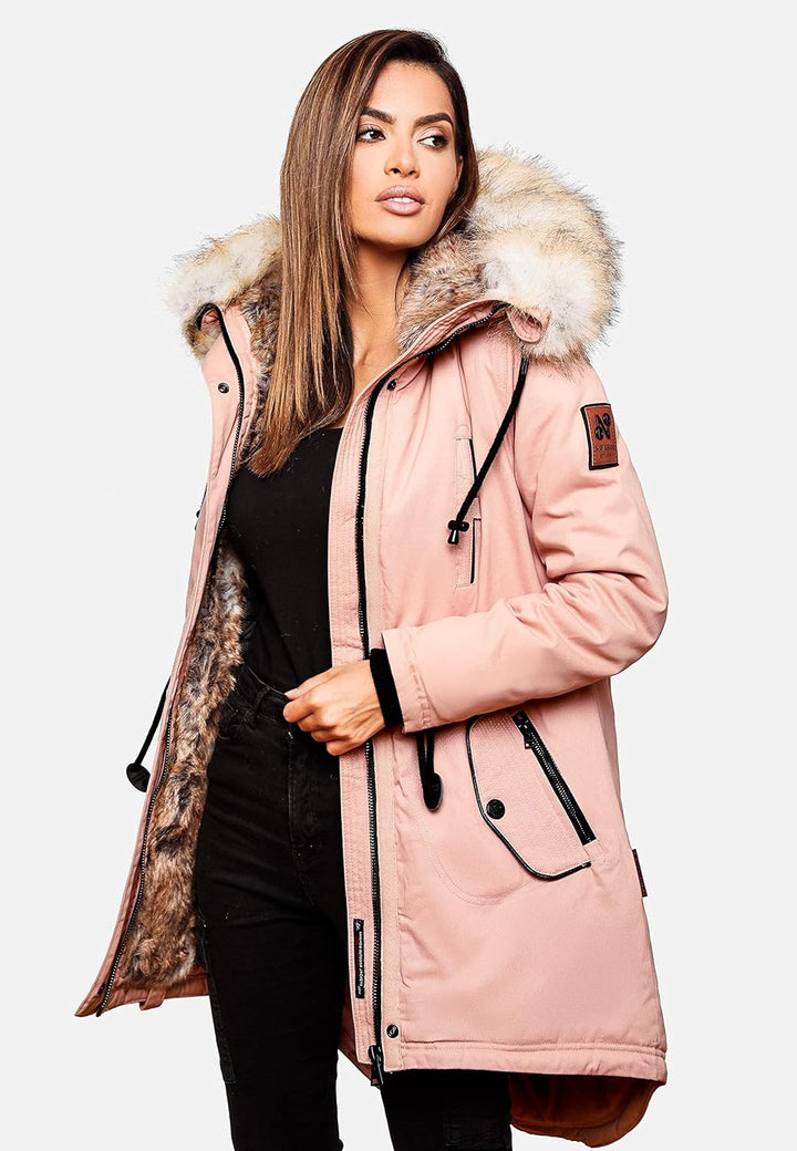 Navahoo Damen Warmer Winterparka mit Kapuze Bombii XS-XXL XXL Rosa, XXL Rosa