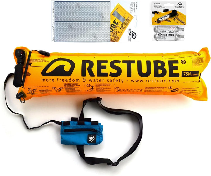 Restube Extreme Wildwasser Starter-Set Schwimmboje für Raue Bedingungen – Enthält One-Pull Aufblasba
