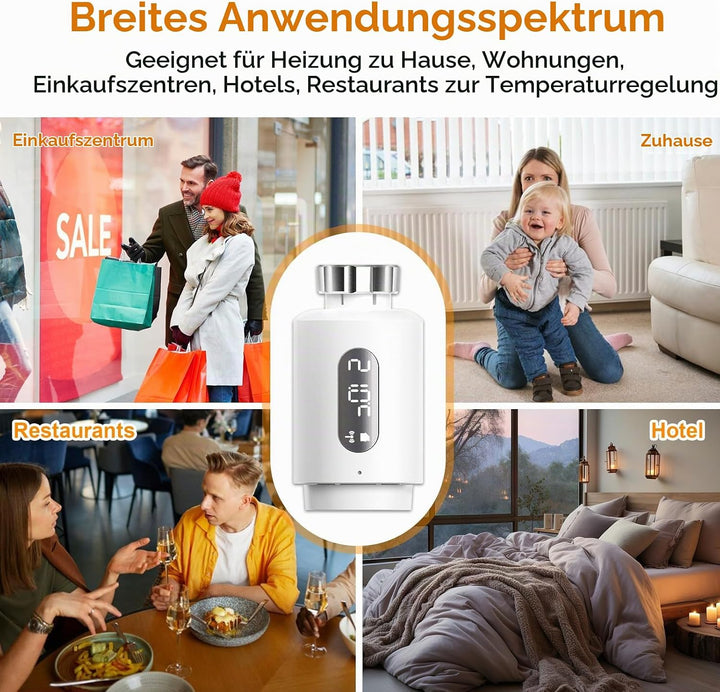 Smart Heizkörperthermostat mit APP WLAN ANTELA Digitales Display zur Kontrolle der Heiztemperatur, K