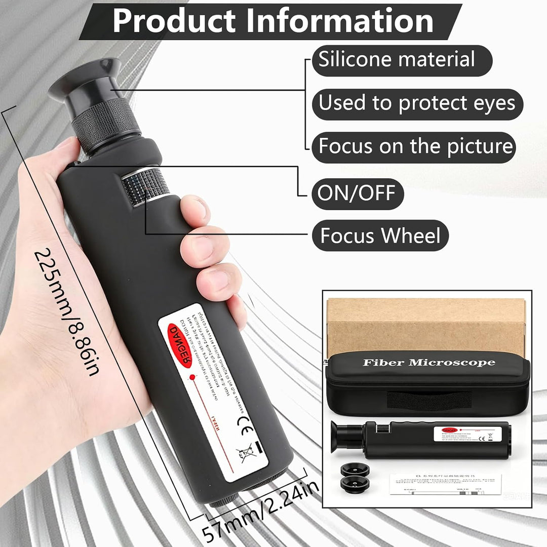 Mikroskope, Glasfaser Mikroskop mit 400-fache Vergrösserung, Kabelinspektionsmikroskop mit 1,25-mm-