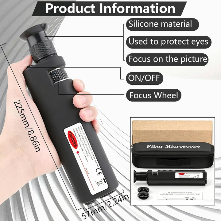 Mikroskope, Glasfaser Mikroskop mit 400-fache Vergrösserung, Kabelinspektionsmikroskop mit 1,25-mm-