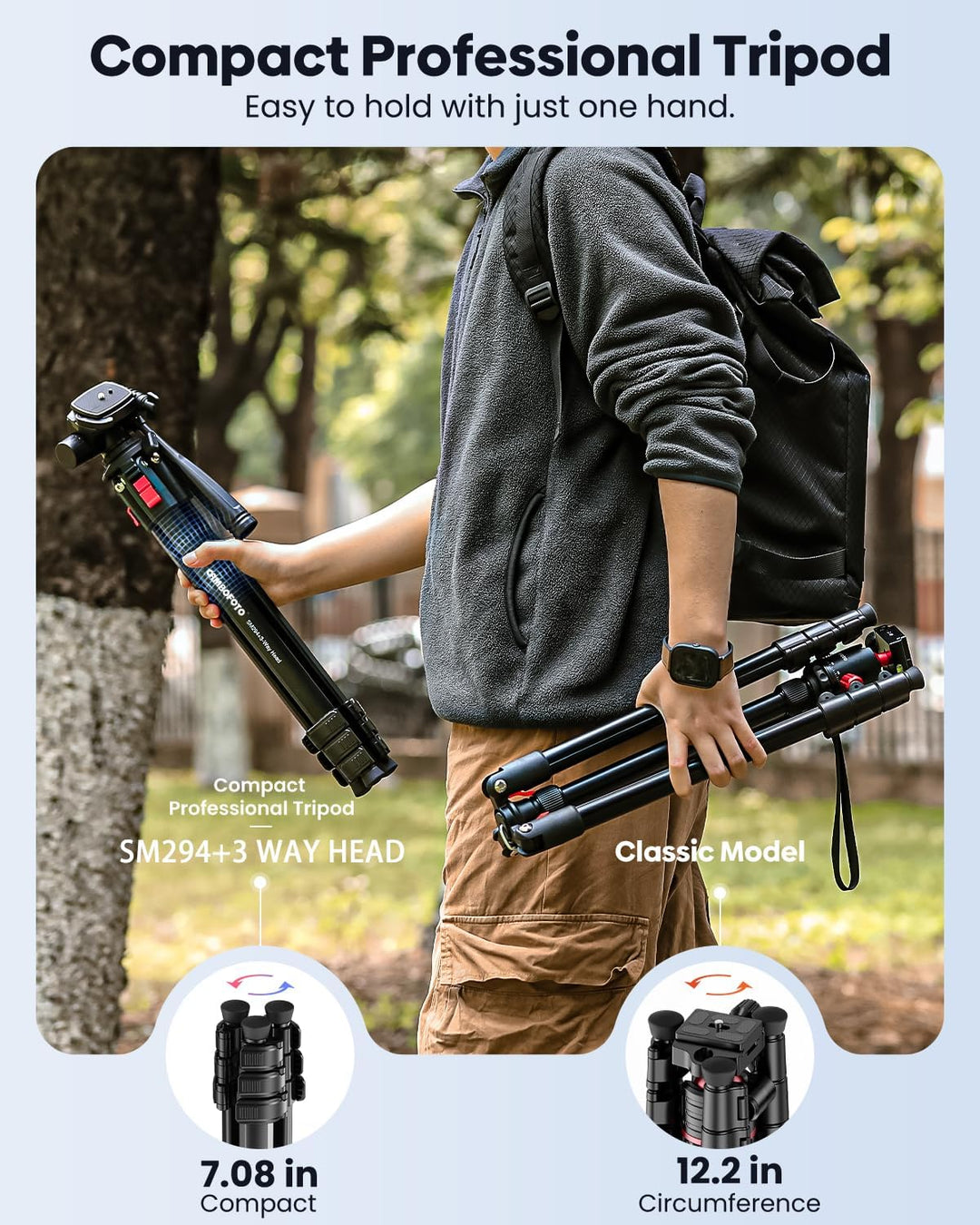 173cm Leichtes Kamerastativ, kompaktes tragbares Aluminium-Reisestativ für DSLR/SLR, kompatibel mit
