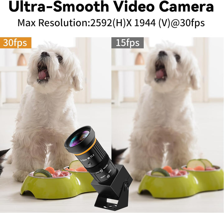 ELP 5 Megapixel USB Kamera 1944P 30fps Farb Industrie Tele Webcam mit CS-Mount 5-50 mm 10-Fach manue