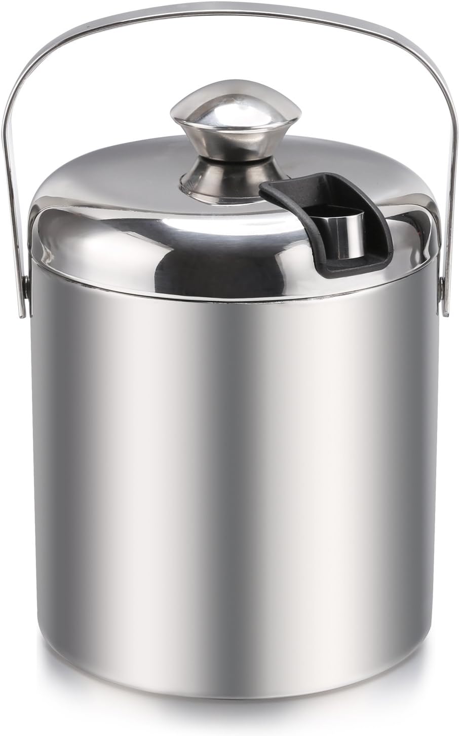 Sailnovo Eiseimer Eisbehälter sektkühler eiswürfelbehälter mit Zange und Deckel Edelstahl 1.2L, 1.2L