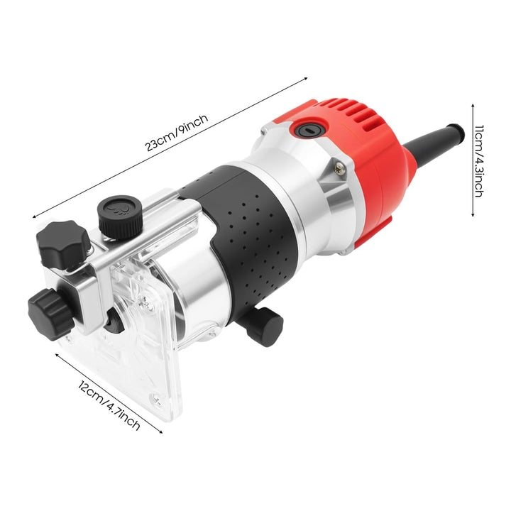 Elektrische Oberfräse 800W Kantenfräse Einhandfräse Trimmer Handfräse Holz Fräsmaschine 30000r/min