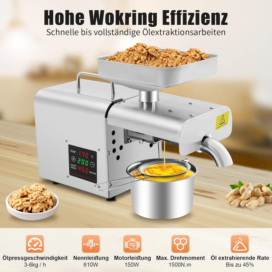 Edelstahl Ölpresse Heiss Kaltöl Extraktionsmaschine Elektrisch öl Automatische Ölpresse Maschine für
