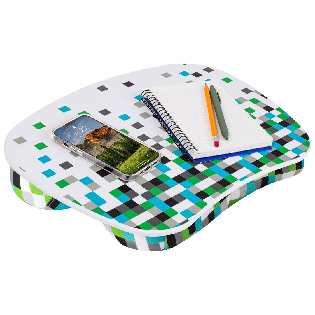 LAPGEAR MyStyle Tragbarer Schossschreibtisch mit Kissen, Pixel, passend für Laptops bis zu 39,6 cm (