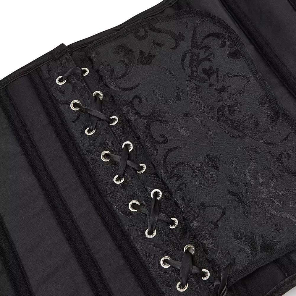 Josamogre Schwarz Korsett Damen Corset Top Sexy Corsage Korsage Vollbrust Spitze Lace Ärmel Weg Von