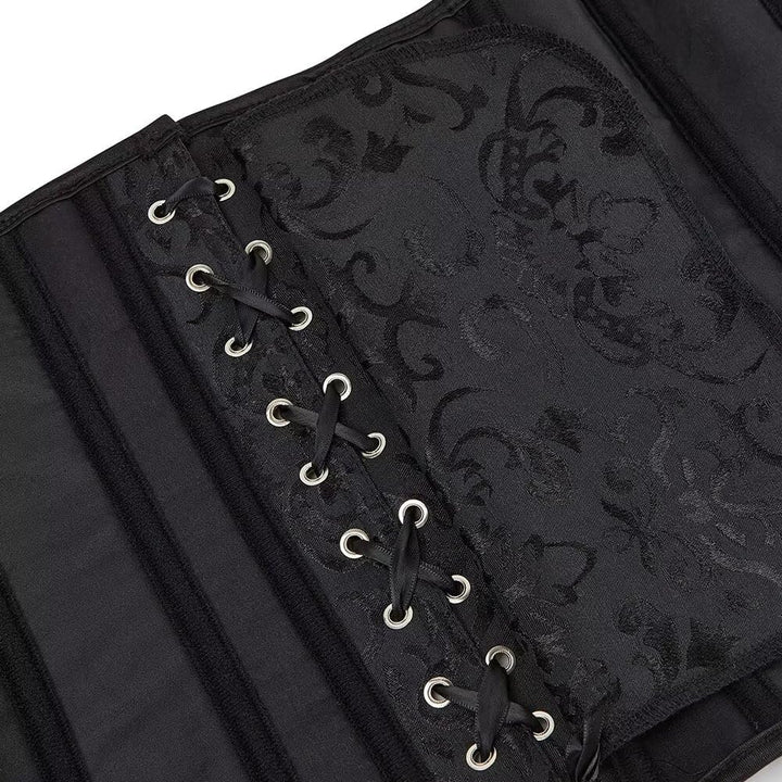 Josamogre Schwarz Korsett Damen Corset Top Sexy Corsage Korsage Vollbrust Spitze Lace Ärmel Weg Von