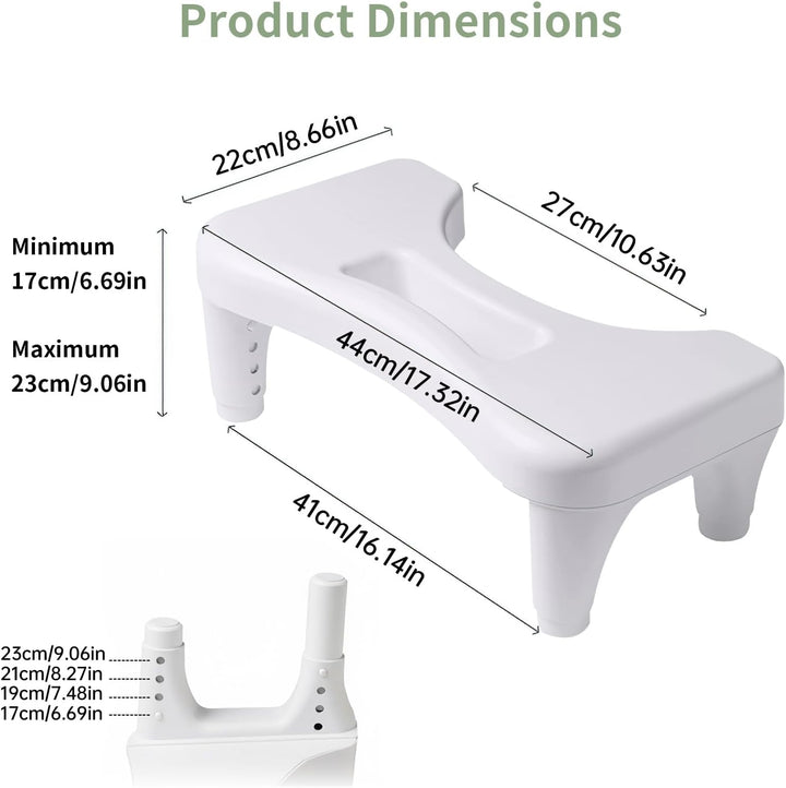 Toilettenhocker Höhenverstellbar, Ergonomischer Kackhocker, Klohocker, WC Hocker für Hilfe Gegen Häm