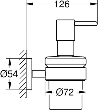 Grohe Essentials Seifenspender mit Halter, supersteel, 1 Stück, 40448DC1, Seifenspender mit Halter