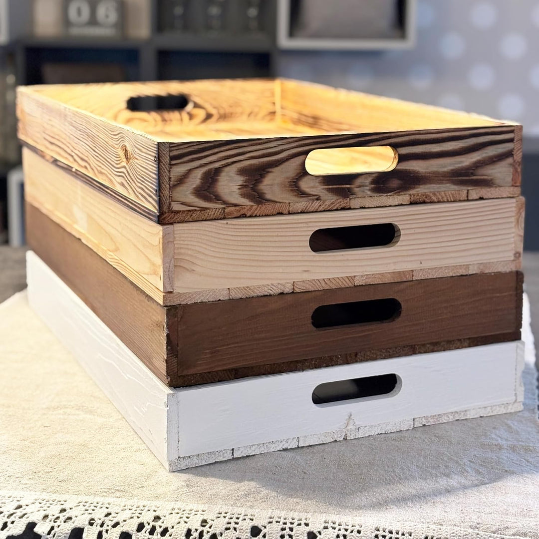 Serviertablett aus Holz 60x40x8cm Holztablett Frühstückstablett Dekotablett Tragetablett Präsentiert