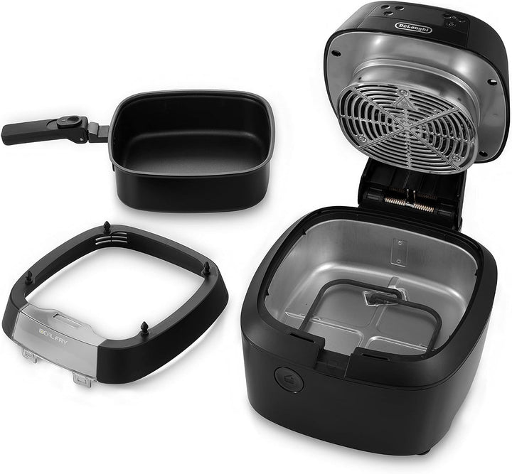 De'Longhi FH2184.BK IDEALFRY Luftfritteuse, Kapazität 1,25 kg, digitales Bedienfeld, 5 voreingestell