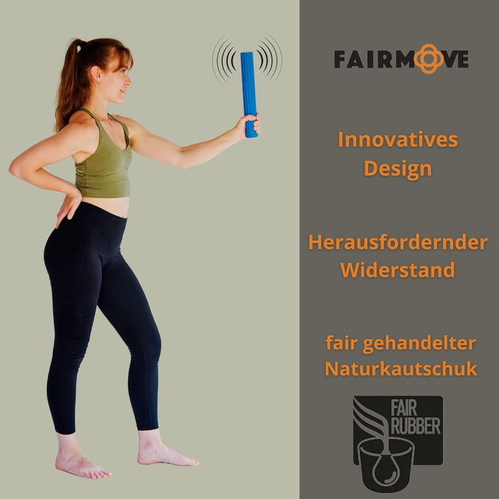 FAIR MOVE Flexstab - Flexibler Übungsstab Biegestab - Hand- und Fingertrainer - Trainingsstab für Ph
