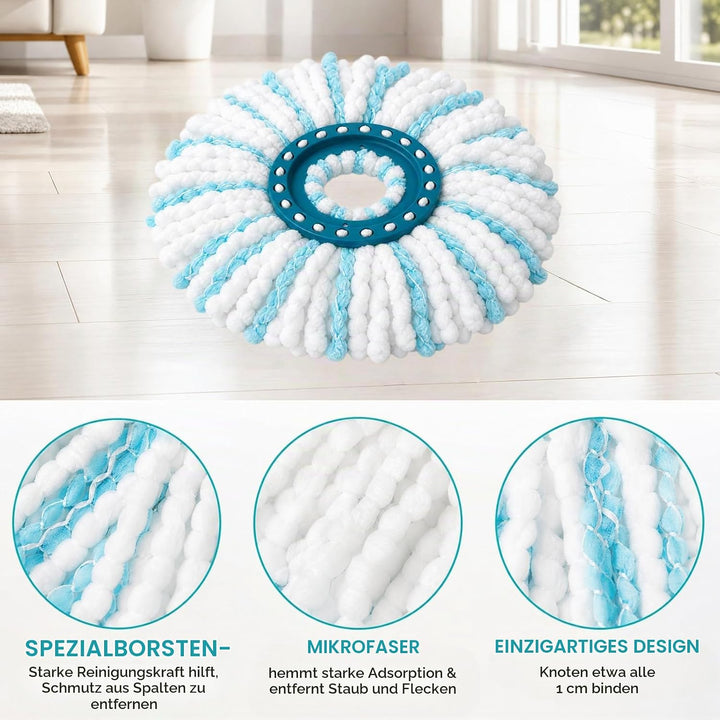 5 Stück Mikrofaser Wischmop Ersatzbezug geeignet für Leifheit Clean Twist Disc Mop Micro Set/Clean T