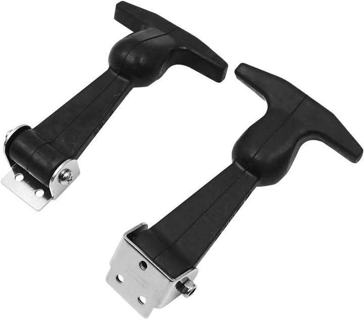 Tiardey 2 Stück elastischer Edelstahl-Gummi-Haubenverschluss,Flexible T-Griff-Haspe,Gummi,Flexible Z