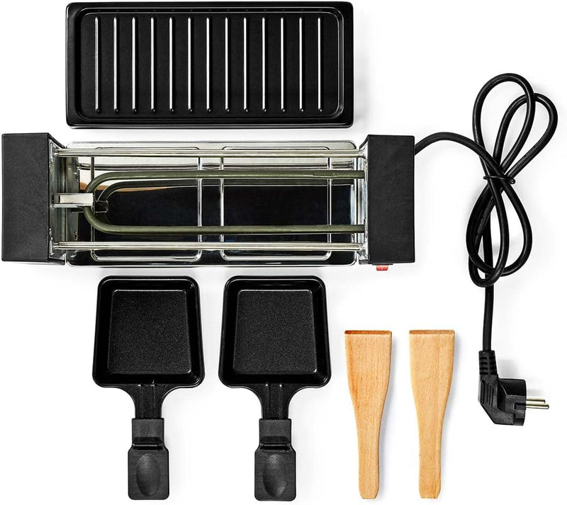 Gourmet/Raclette - Grill - 2 Personen - Spatel - Antihaft-Beschichtung - Rechteck