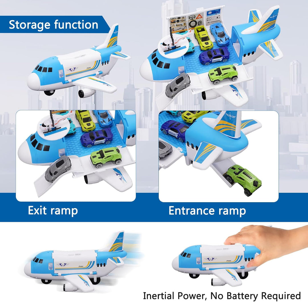 Transport Flugzeug Spielzeug Auto Spielzeug Insgesamt 15 Fortbewegungsmittel mit Verkehrsschildern u