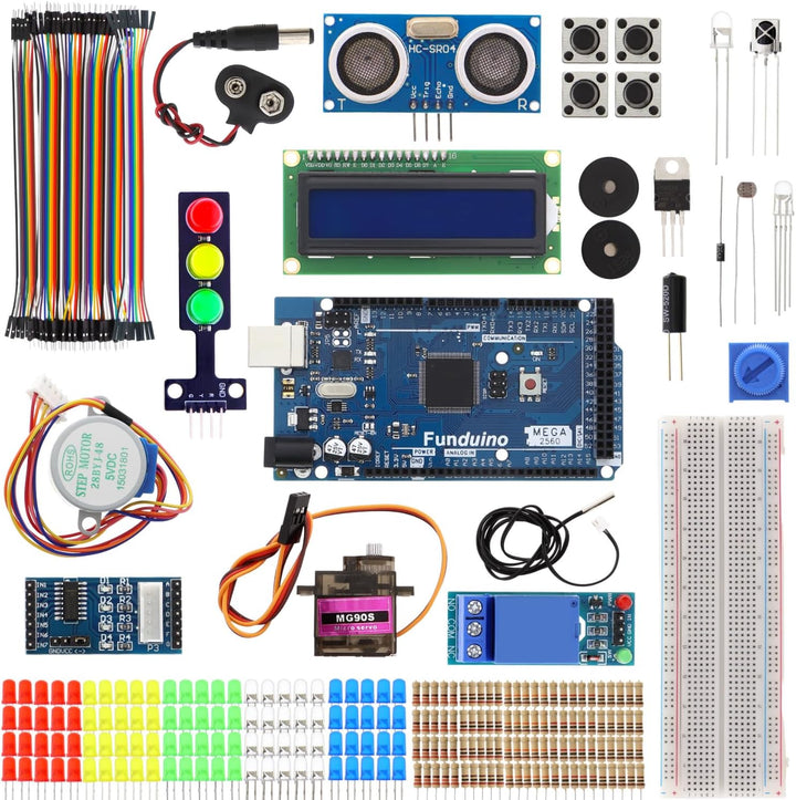 Funduino Starter Kit MEGA R3 Basic, 100% kompatibel zu Arduino, mit deutschsprachigen Anleitungen, u