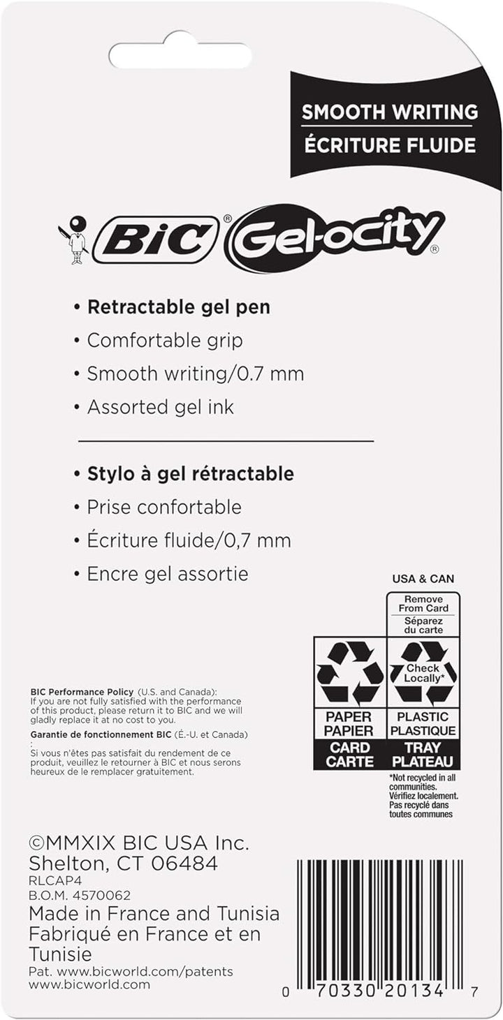 Bic RLCAP41-AST Multi Color Bic Gelocity Fashion Pen 4 Pack