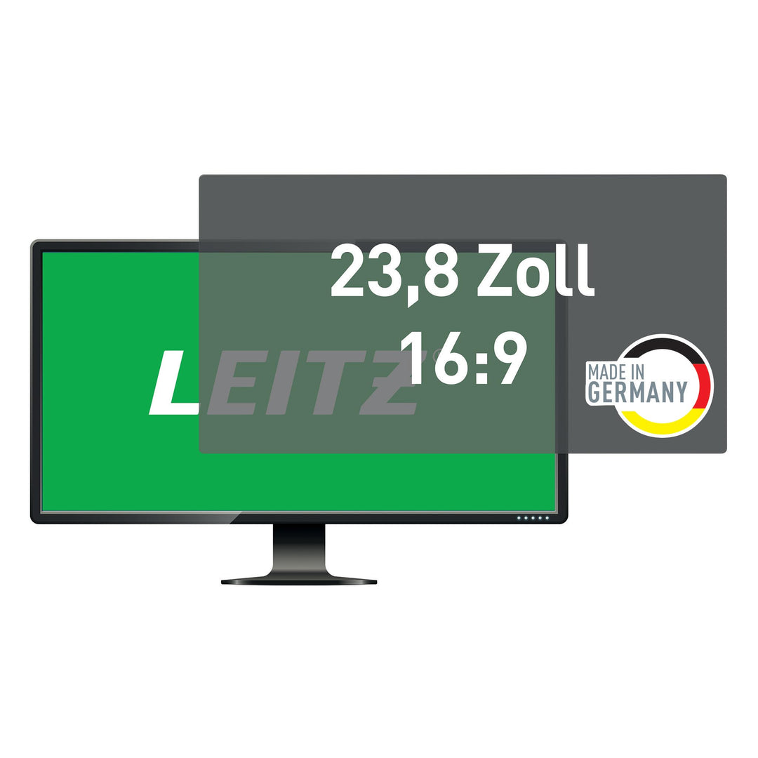 Leitz Monitor Blickschutzfilter 23.8 Zoll (16:9), Abnehmbare Schutzfolie, Mit Blaulichtfilter und Bl