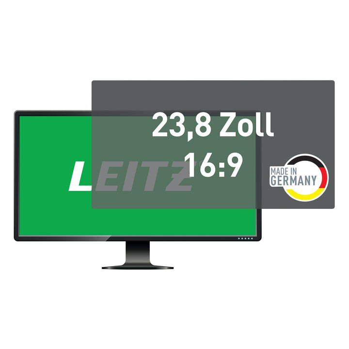 Leitz Monitor Blickschutzfilter 23.8 Zoll (16:9), Abnehmbare Schutzfolie, Mit Blaulichtfilter und Bl