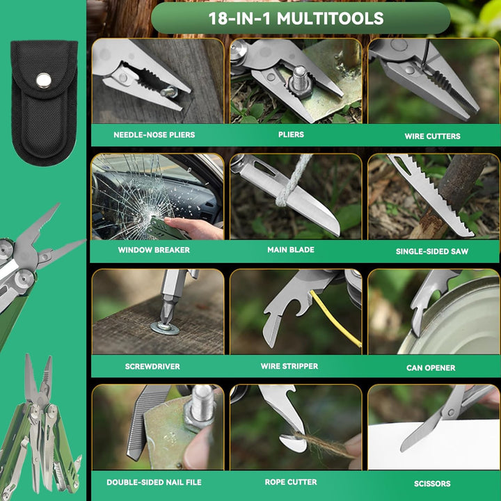 18-in-1-Multitool mit Klinge aus Edelstahl, ein multifunktionales EDC-Werkzeug für Männer - ideal zu