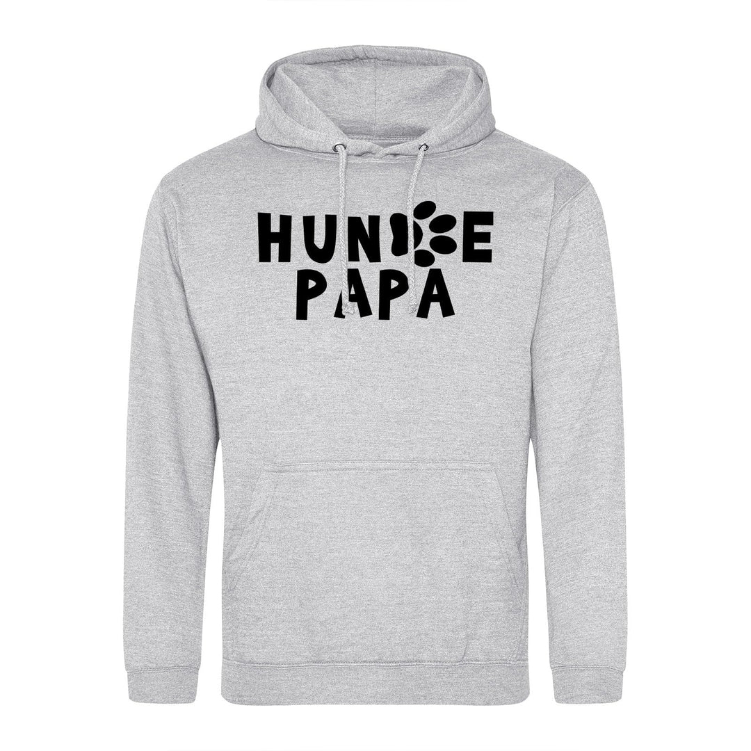 huuraa Unisex Hoodie Hundepapa Tapse Pullover Vegan Grösse 3XL Heather Grey mit Motiv für alle Hunde