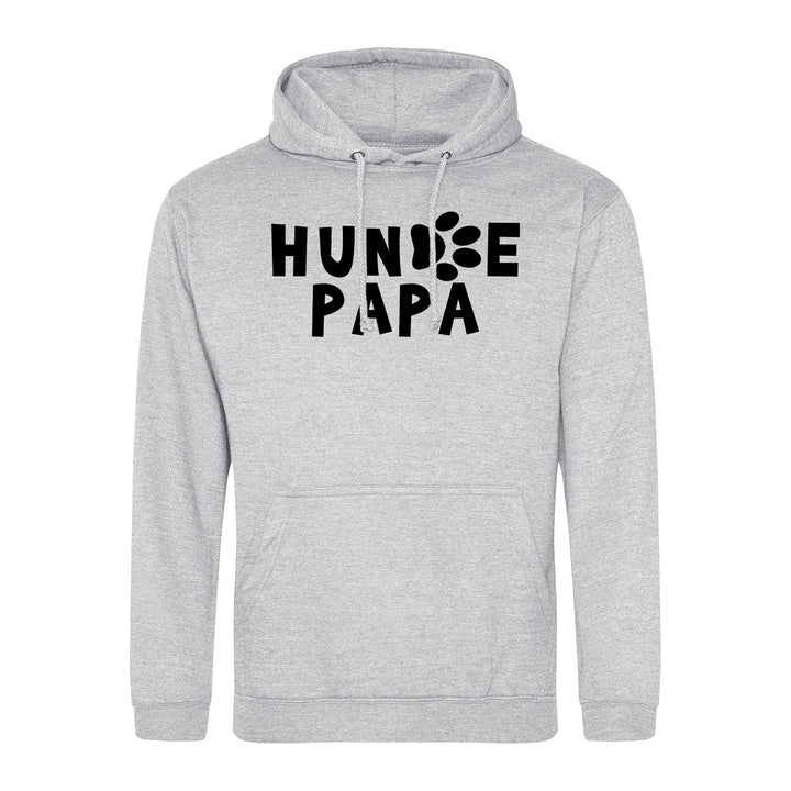 huuraa Unisex Hoodie Hundepapa Tapse Pullover Vegan Grösse 3XL Heather Grey mit Motiv für alle Hunde